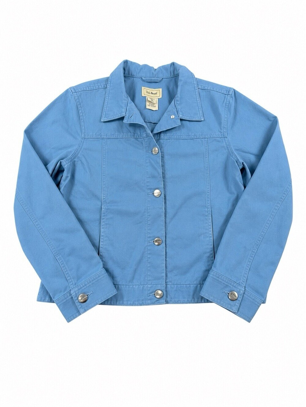 L.L.Bean Aqua Canvas Chore Jacket | Coastal Utility Jacket Lightweight Cotton - Picture 2 of 5